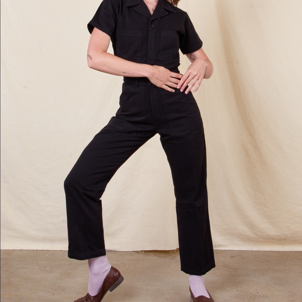 big bud press short sleeve jumpsuit black medium